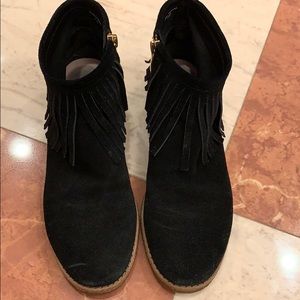 Kate spade suede fringed booties